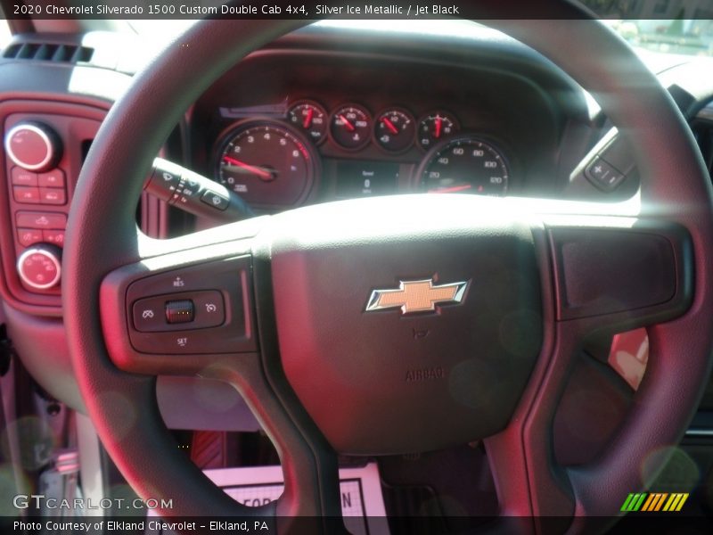 Silver Ice Metallic / Jet Black 2020 Chevrolet Silverado 1500 Custom Double Cab 4x4