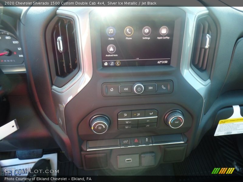 Silver Ice Metallic / Jet Black 2020 Chevrolet Silverado 1500 Custom Double Cab 4x4