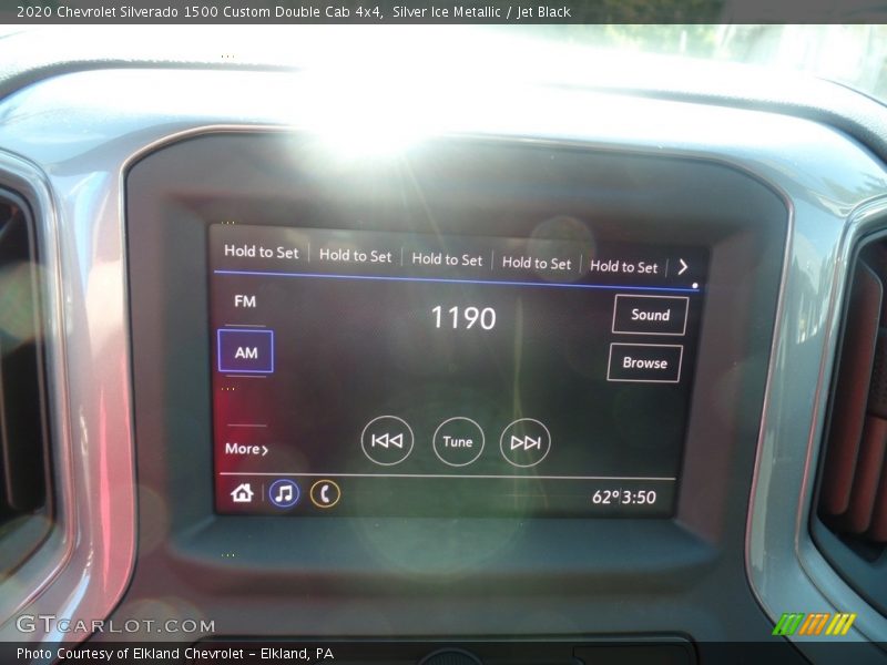 Silver Ice Metallic / Jet Black 2020 Chevrolet Silverado 1500 Custom Double Cab 4x4