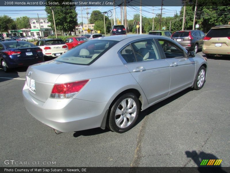 Alabaster Silver Metallic / Gray 2008 Honda Accord EX-L Sedan