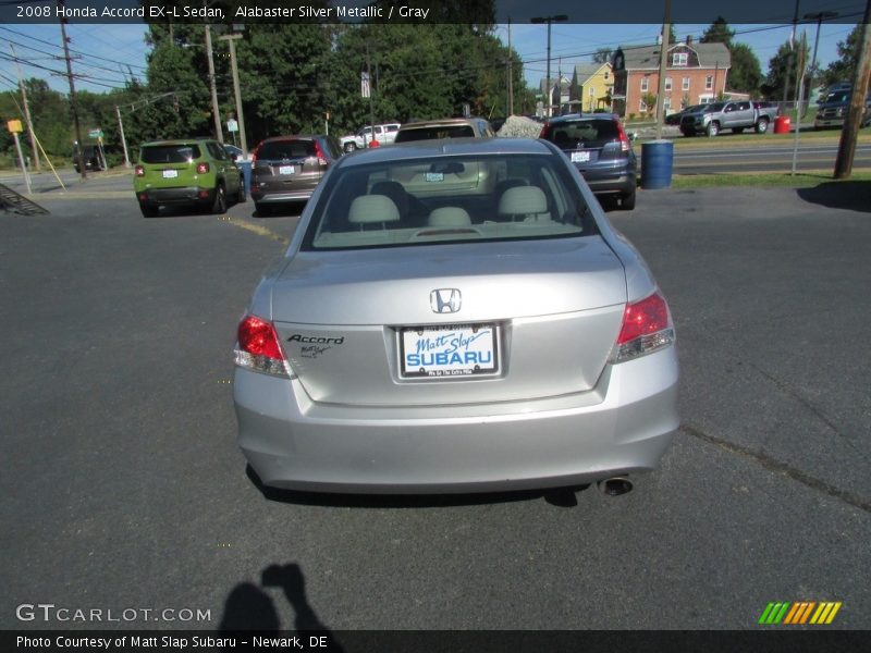 Alabaster Silver Metallic / Gray 2008 Honda Accord EX-L Sedan