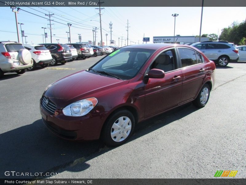 Wine Red / Gray 2010 Hyundai Accent GLS 4 Door