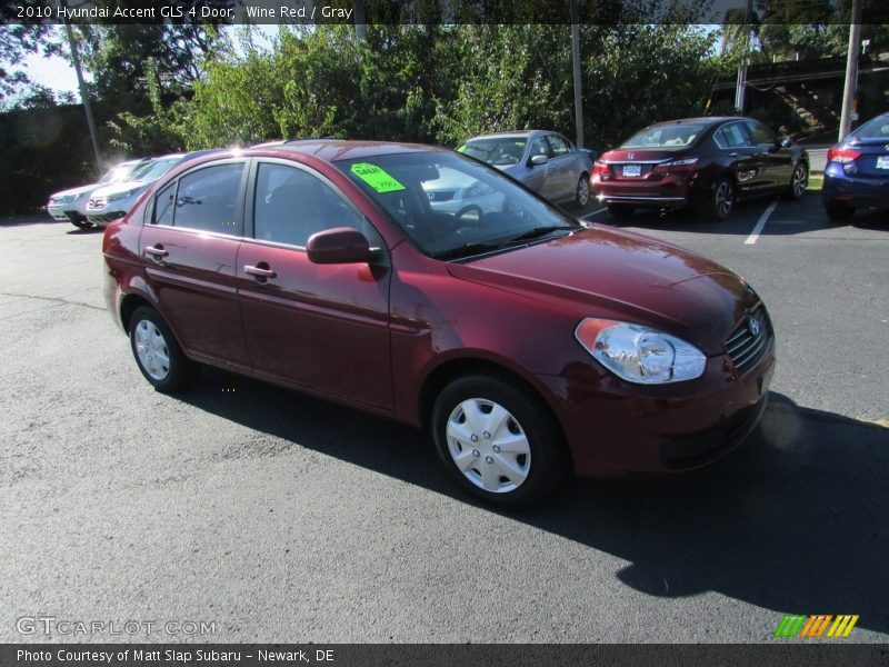 Wine Red / Gray 2010 Hyundai Accent GLS 4 Door