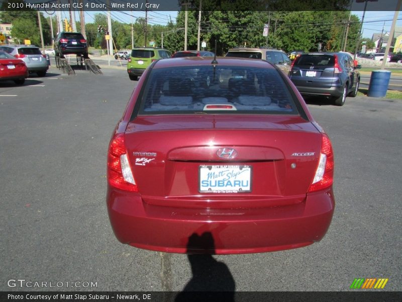 Wine Red / Gray 2010 Hyundai Accent GLS 4 Door