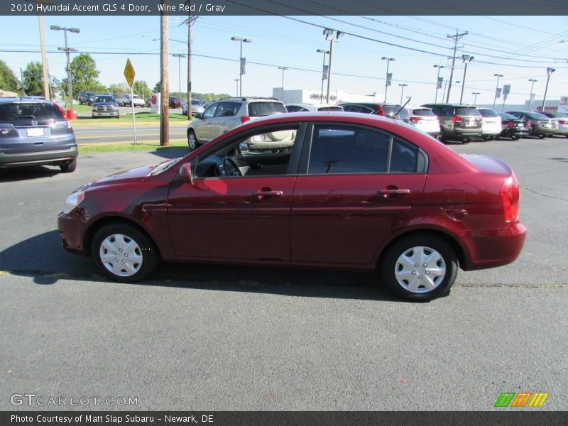 Wine Red / Gray 2010 Hyundai Accent GLS 4 Door