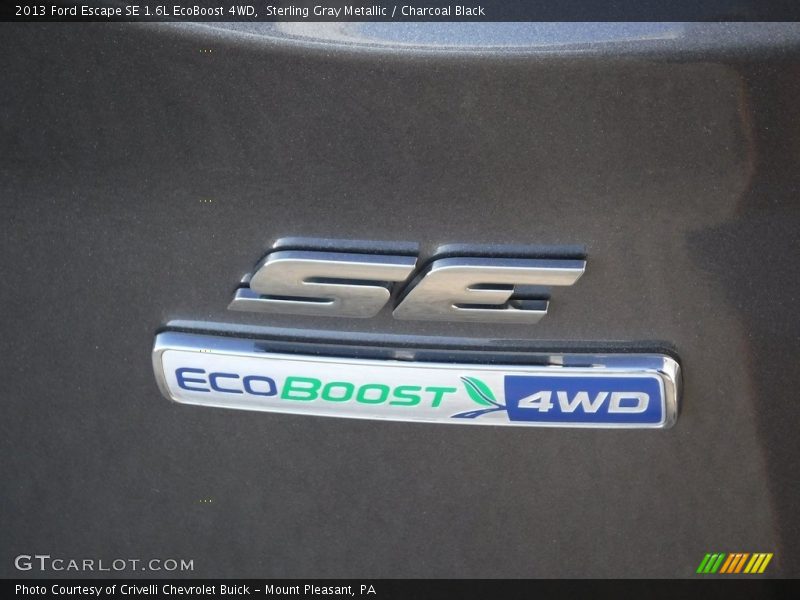 Sterling Gray Metallic / Charcoal Black 2013 Ford Escape SE 1.6L EcoBoost 4WD