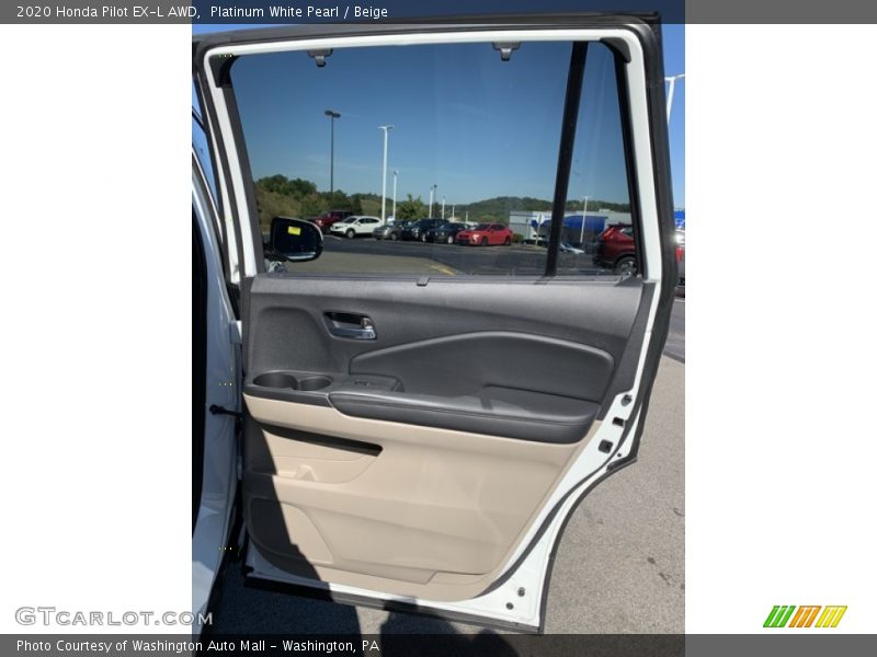 Platinum White Pearl / Beige 2020 Honda Pilot EX-L AWD