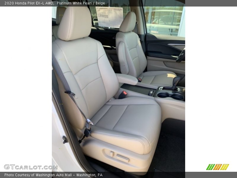 Platinum White Pearl / Beige 2020 Honda Pilot EX-L AWD