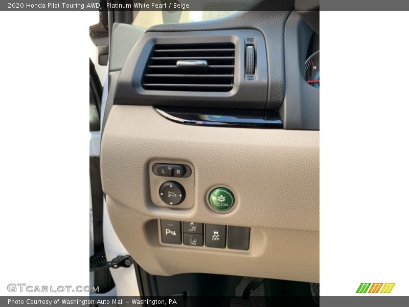 Platinum White Pearl / Beige 2020 Honda Pilot Touring AWD