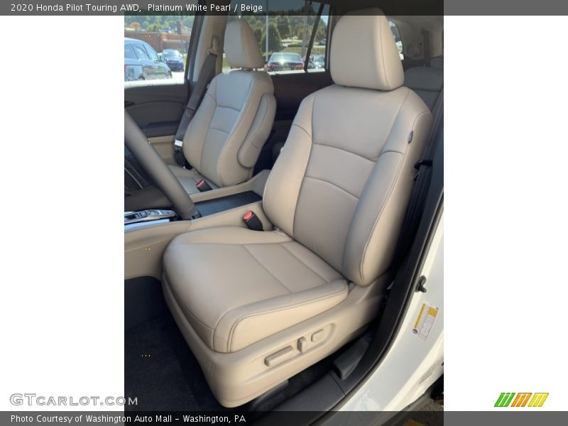 Platinum White Pearl / Beige 2020 Honda Pilot Touring AWD