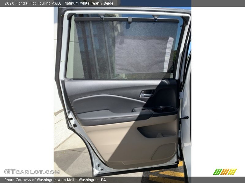 Platinum White Pearl / Beige 2020 Honda Pilot Touring AWD