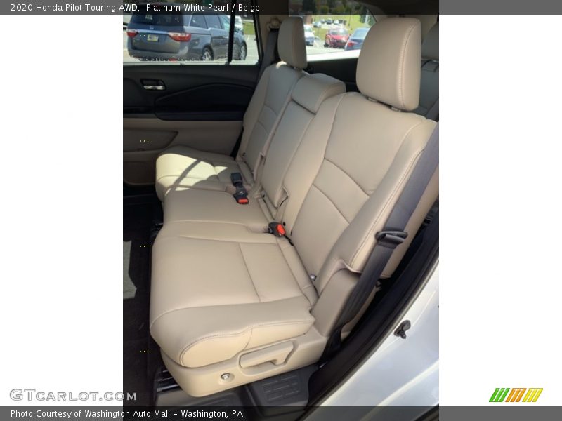 Platinum White Pearl / Beige 2020 Honda Pilot Touring AWD