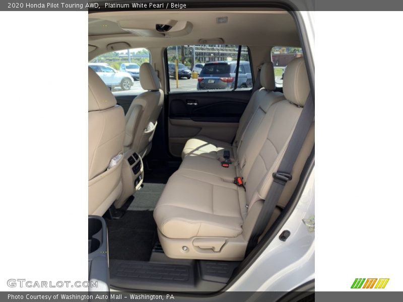 Platinum White Pearl / Beige 2020 Honda Pilot Touring AWD