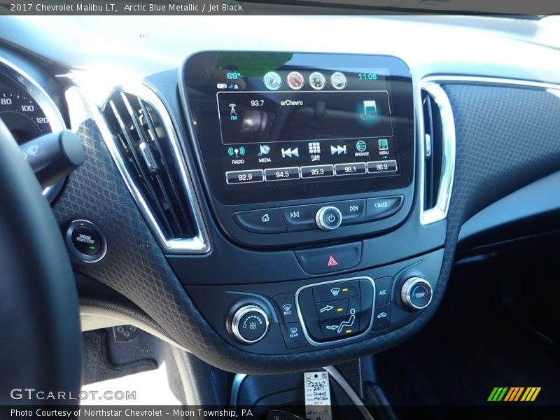 Arctic Blue Metallic / Jet Black 2017 Chevrolet Malibu LT