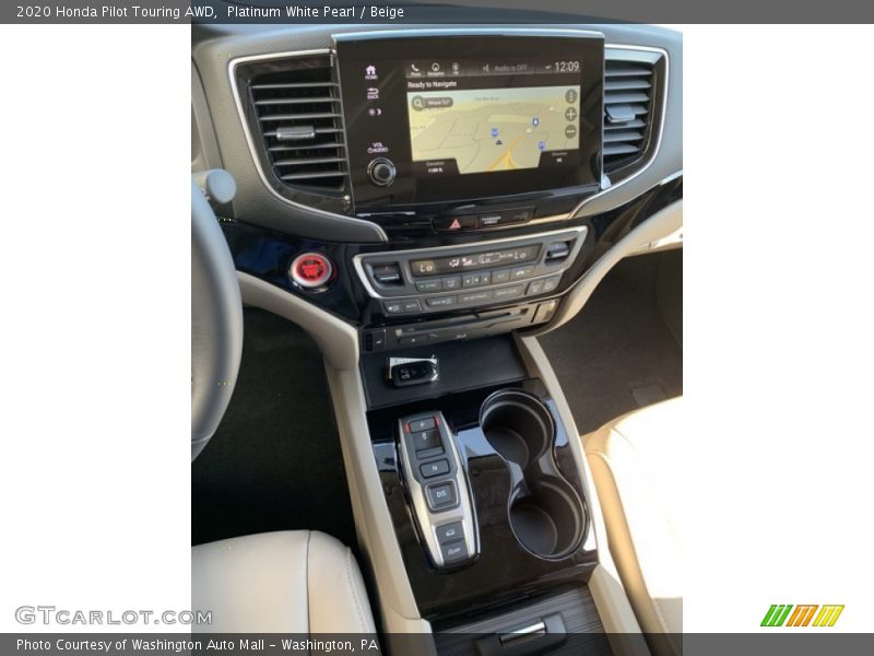 Platinum White Pearl / Beige 2020 Honda Pilot Touring AWD