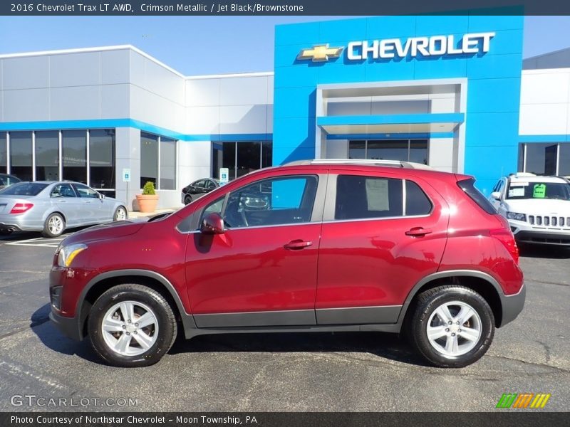 Crimson Metallic / Jet Black/Brownstone 2016 Chevrolet Trax LT AWD