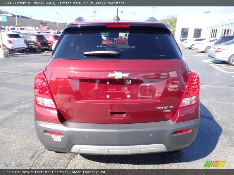 Crimson Metallic / Jet Black/Brownstone 2016 Chevrolet Trax LT AWD