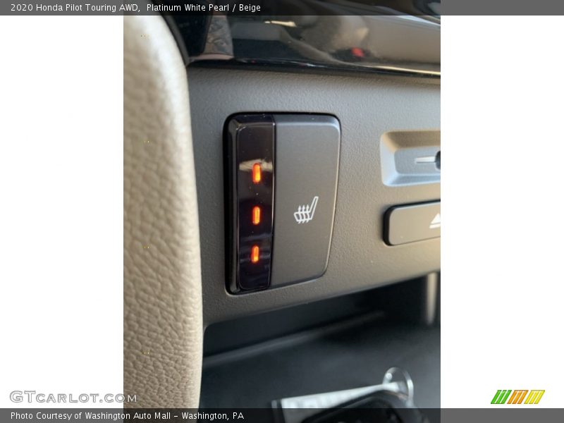 Platinum White Pearl / Beige 2020 Honda Pilot Touring AWD