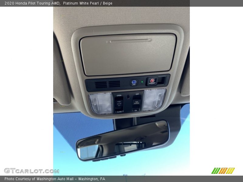 Platinum White Pearl / Beige 2020 Honda Pilot Touring AWD