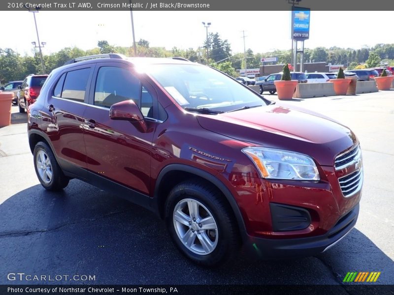 Crimson Metallic / Jet Black/Brownstone 2016 Chevrolet Trax LT AWD