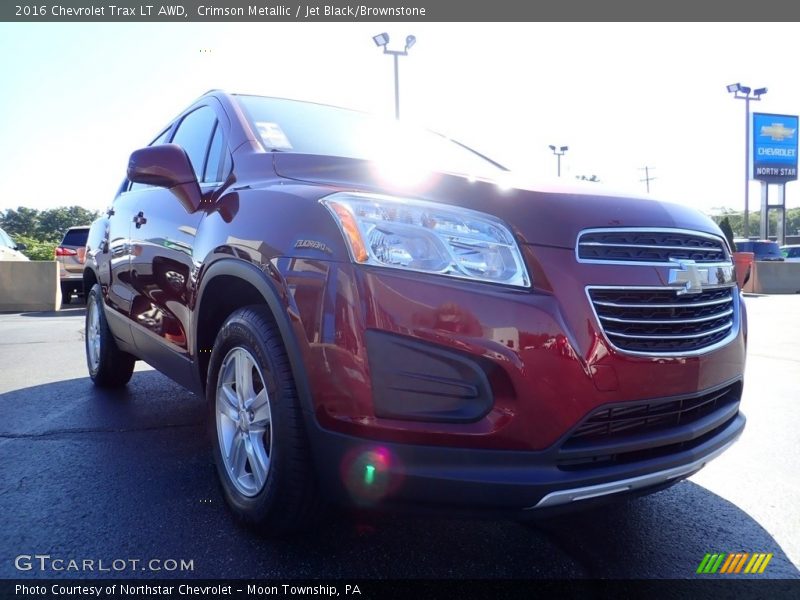 Crimson Metallic / Jet Black/Brownstone 2016 Chevrolet Trax LT AWD