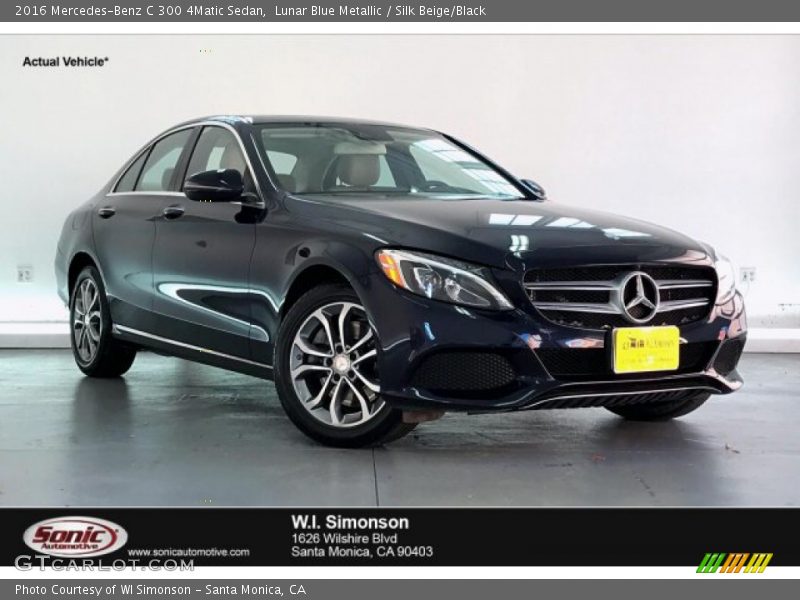 Lunar Blue Metallic / Silk Beige/Black 2016 Mercedes-Benz C 300 4Matic Sedan