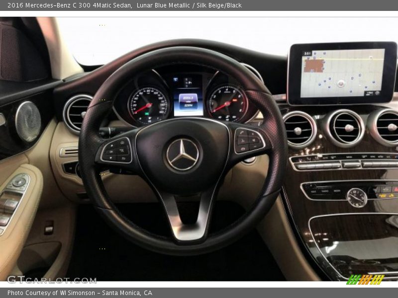 Lunar Blue Metallic / Silk Beige/Black 2016 Mercedes-Benz C 300 4Matic Sedan