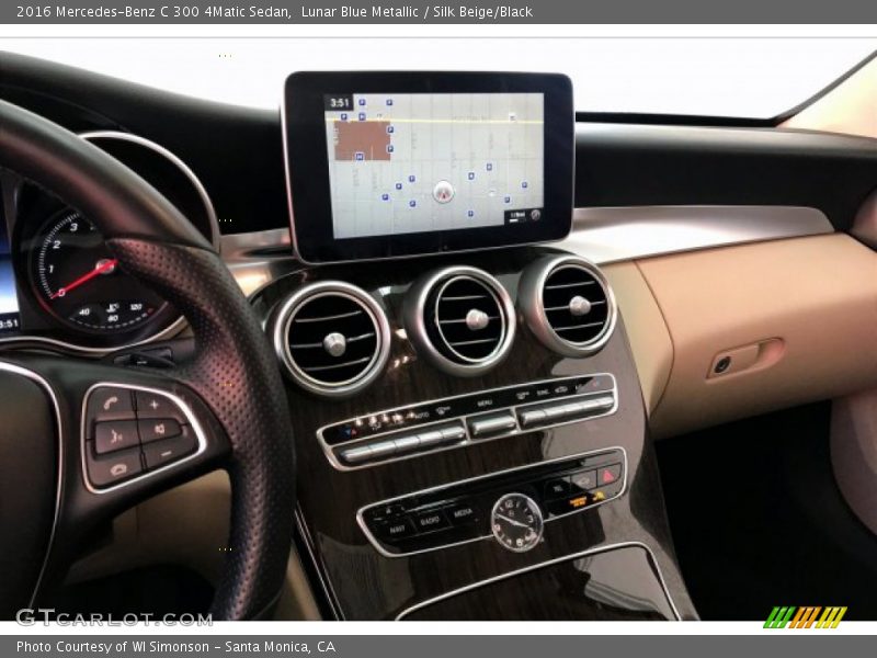 Lunar Blue Metallic / Silk Beige/Black 2016 Mercedes-Benz C 300 4Matic Sedan