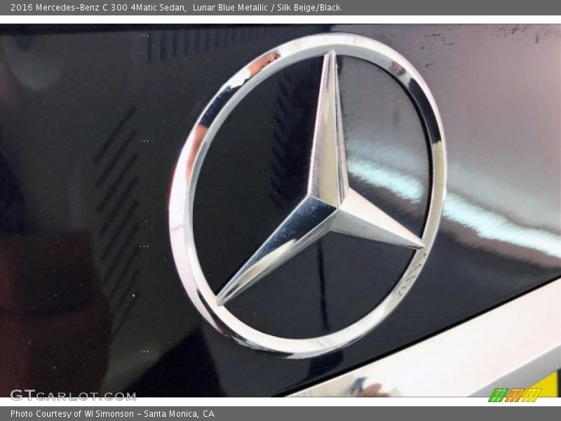 Lunar Blue Metallic / Silk Beige/Black 2016 Mercedes-Benz C 300 4Matic Sedan