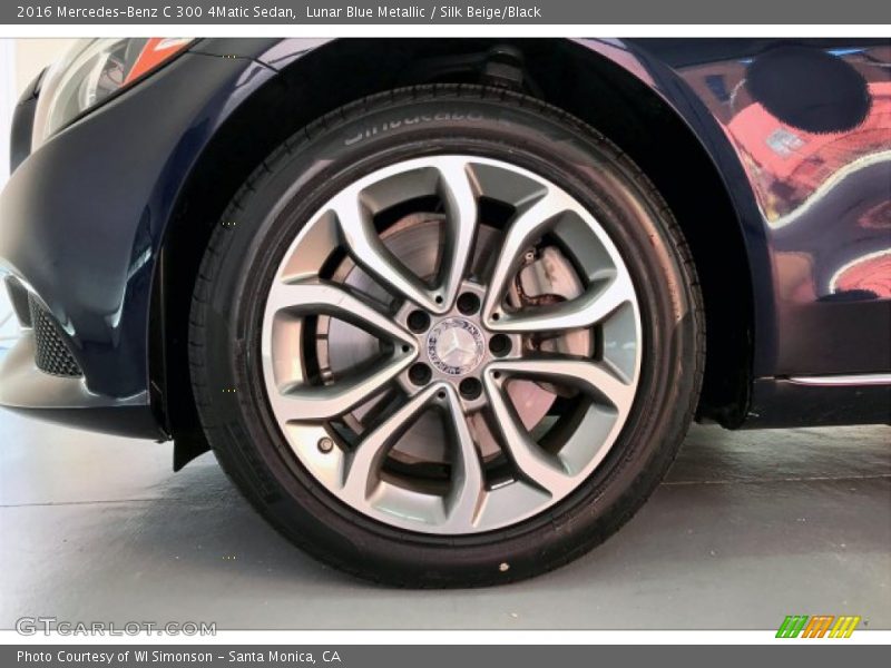 Lunar Blue Metallic / Silk Beige/Black 2016 Mercedes-Benz C 300 4Matic Sedan