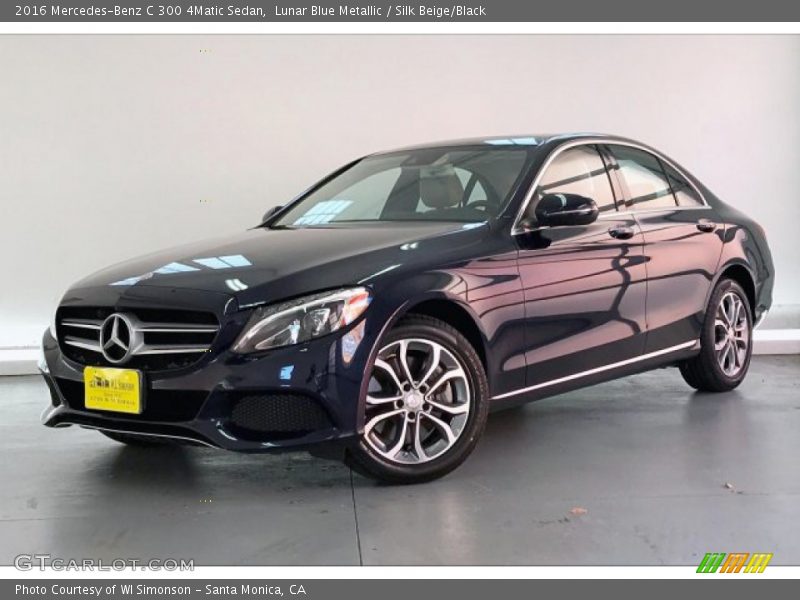 Lunar Blue Metallic / Silk Beige/Black 2016 Mercedes-Benz C 300 4Matic Sedan