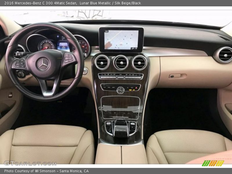 Lunar Blue Metallic / Silk Beige/Black 2016 Mercedes-Benz C 300 4Matic Sedan