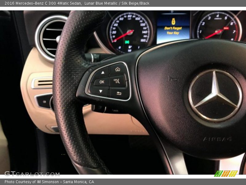 Lunar Blue Metallic / Silk Beige/Black 2016 Mercedes-Benz C 300 4Matic Sedan