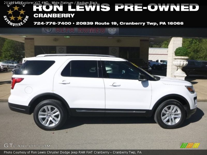 White Platinum / Medium Black 2019 Ford Explorer XLT 4WD