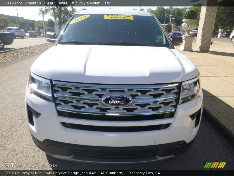 White Platinum / Medium Black 2019 Ford Explorer XLT 4WD