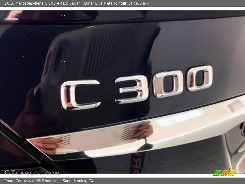 Lunar Blue Metallic / Silk Beige/Black 2016 Mercedes-Benz C 300 4Matic Sedan