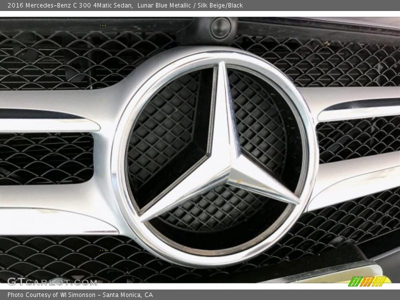 Lunar Blue Metallic / Silk Beige/Black 2016 Mercedes-Benz C 300 4Matic Sedan