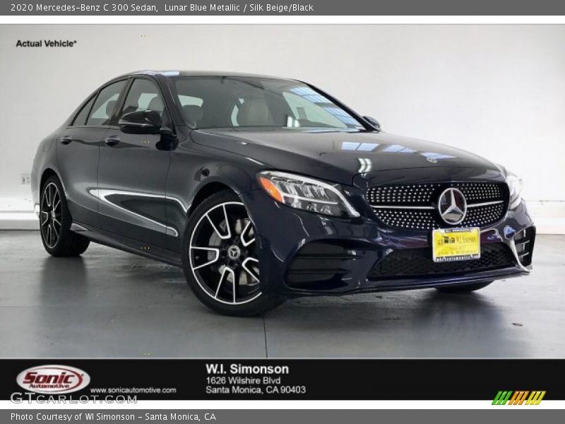 Lunar Blue Metallic / Silk Beige/Black 2020 Mercedes-Benz C 300 Sedan