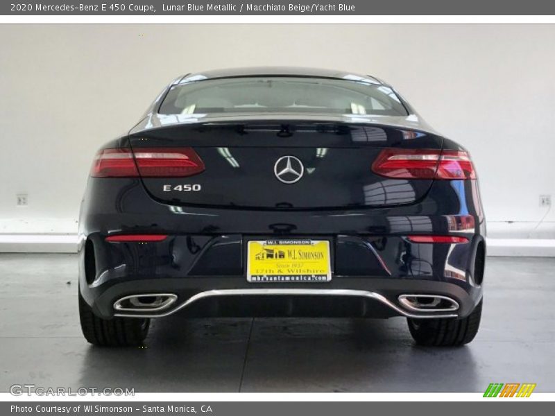 Lunar Blue Metallic / Macchiato Beige/Yacht Blue 2020 Mercedes-Benz E 450 Coupe