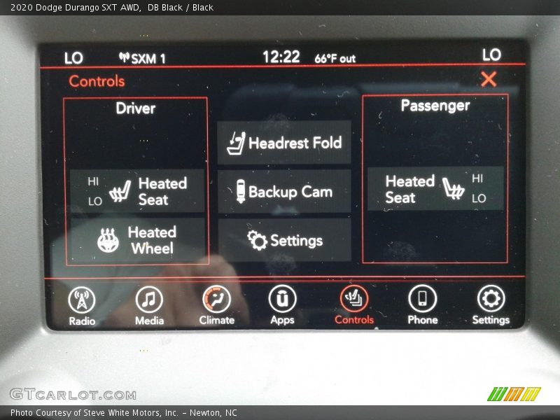 Controls of 2020 Durango SXT AWD