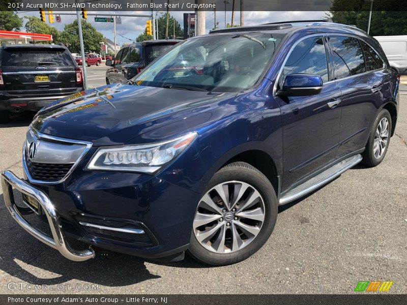 Fathom Blue Pearl / Graystone 2014 Acura MDX SH-AWD Technology