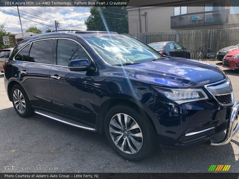 Fathom Blue Pearl / Graystone 2014 Acura MDX SH-AWD Technology
