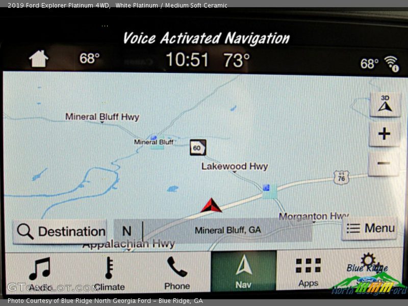 White Platinum / Medium Soft Ceramic 2019 Ford Explorer Platinum 4WD