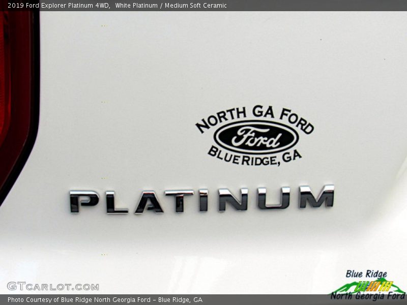 White Platinum / Medium Soft Ceramic 2019 Ford Explorer Platinum 4WD