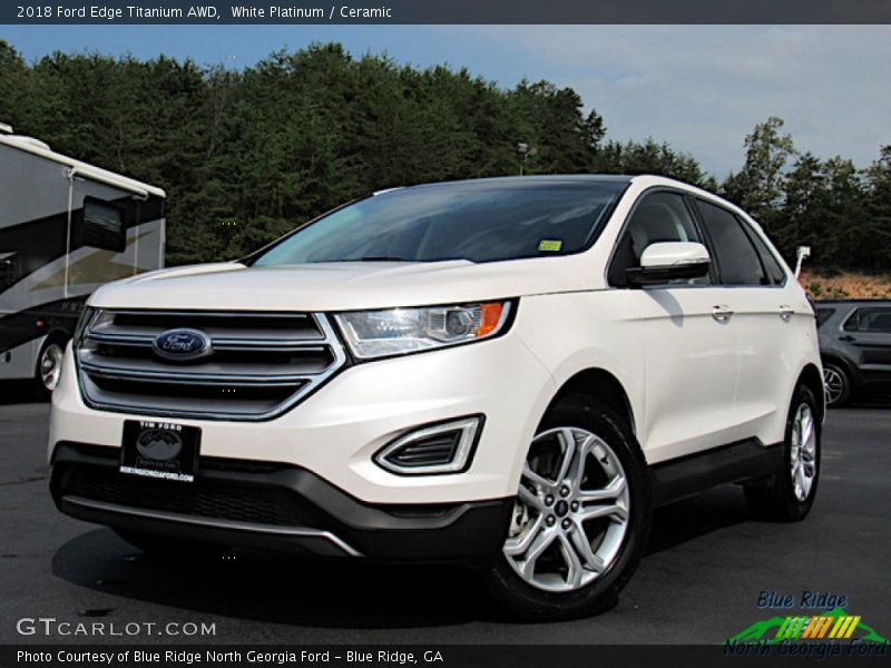 White Platinum / Ceramic 2018 Ford Edge Titanium AWD