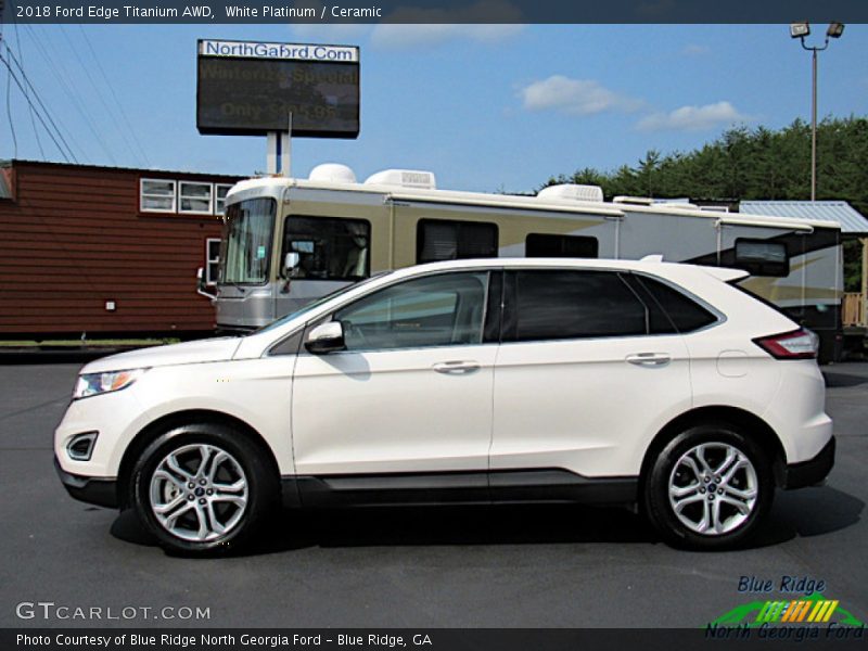 White Platinum / Ceramic 2018 Ford Edge Titanium AWD