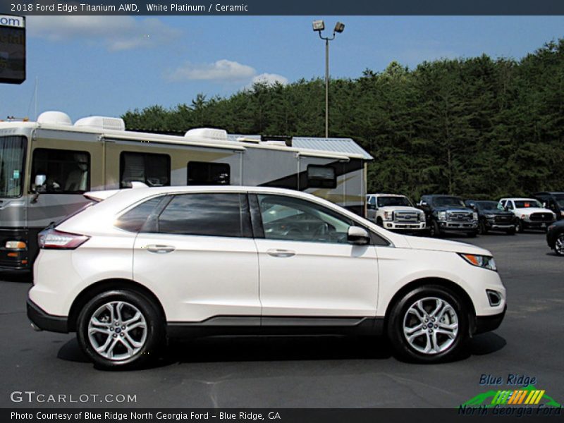 White Platinum / Ceramic 2018 Ford Edge Titanium AWD