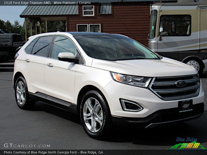 White Platinum / Ceramic 2018 Ford Edge Titanium AWD