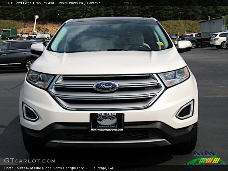 White Platinum / Ceramic 2018 Ford Edge Titanium AWD