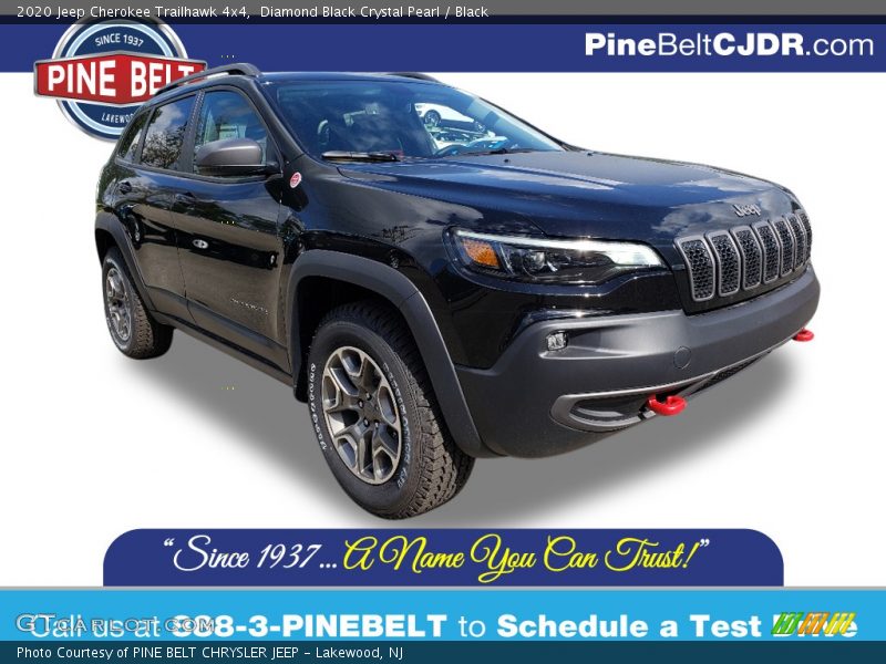 Diamond Black Crystal Pearl / Black 2020 Jeep Cherokee Trailhawk 4x4